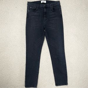 Reformation High & Skinny Crop Avalon Black Wash Jeans